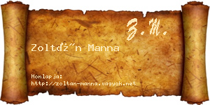 Zoltán Manna névjegykártya